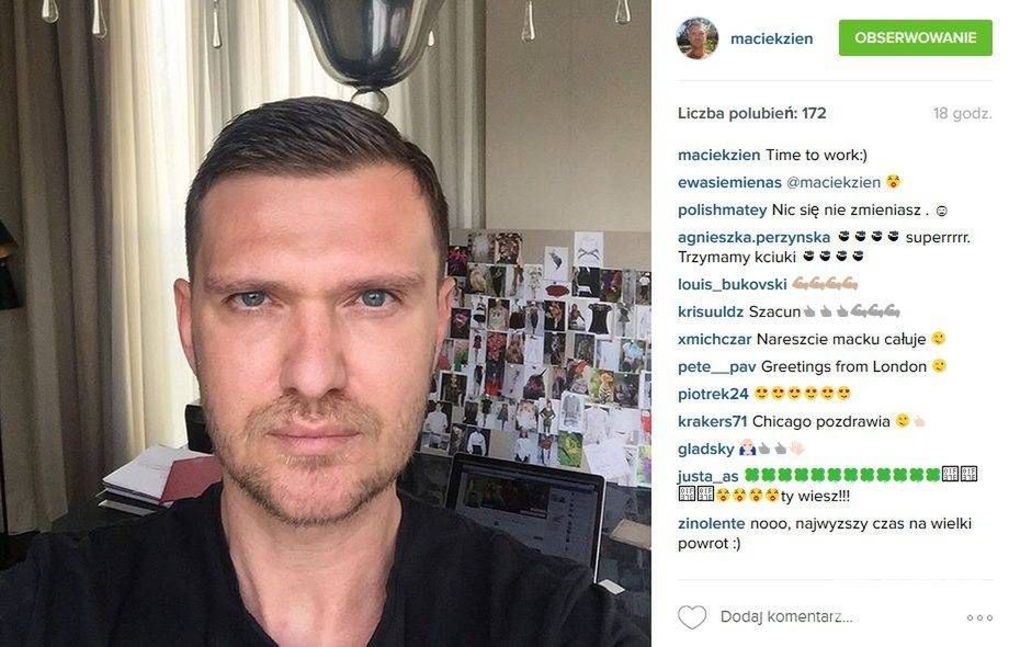 Maciej Zień wraca do projektowania? (fot. Instagram)