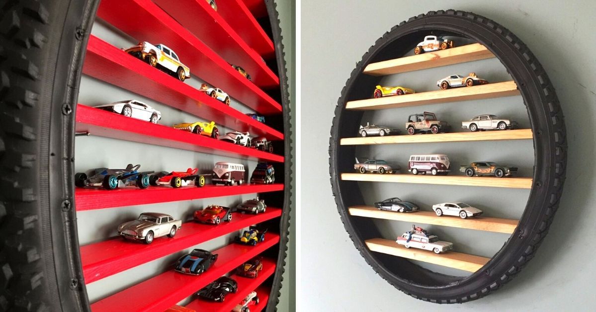 DIY Shelf Made From a Recycled Tires, Good Way to Teach Your Children Upcycling Life