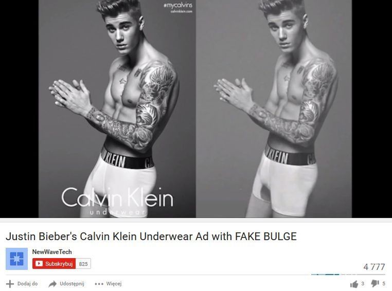 Justin Bieber, Calvin Klein wiosna-lato 2015 (screen: YouTube.com/NewWaveTech)