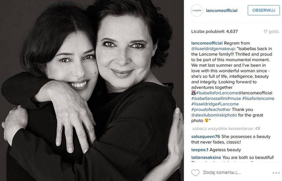 Isabella Rossellini (po prawej) i dyrektor kreatywna Lancome Lisa Eldridge (fot. ONS)