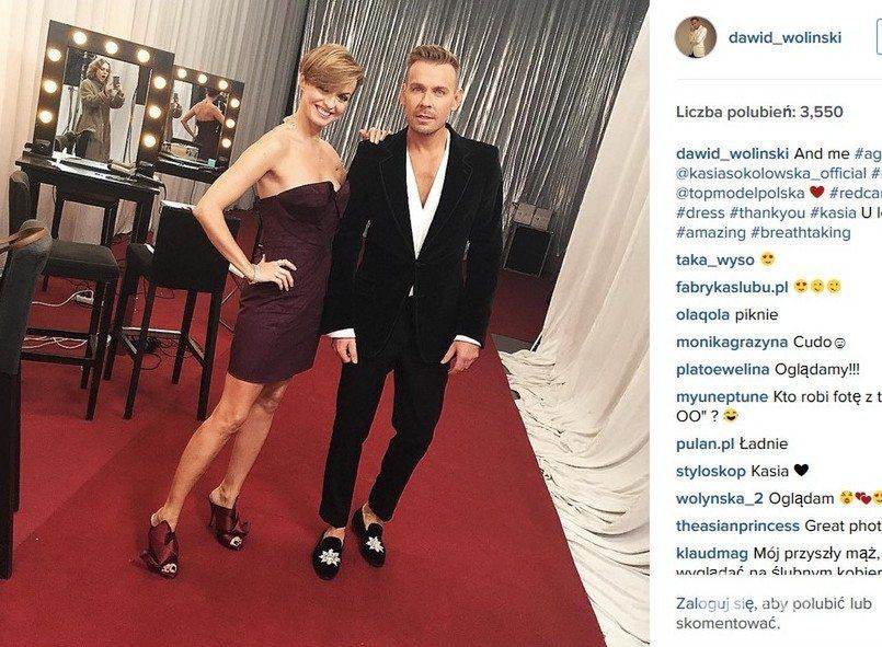 Dawid Woliński i Katarzyna Sokołowska w finale Top Model 5 (fot. Instagram)