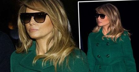 Melania Trump w obcisłych skórzanych spodniach przemyka nocą do Białego Domu. Ma nogi jak sarenka!