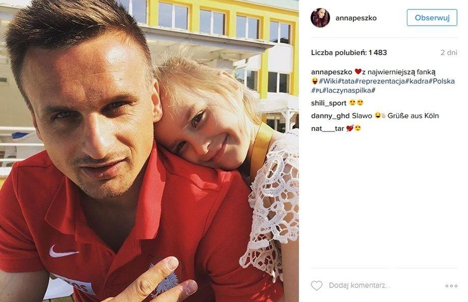 Sławomir Peszko z córką (fot. Instagram)
