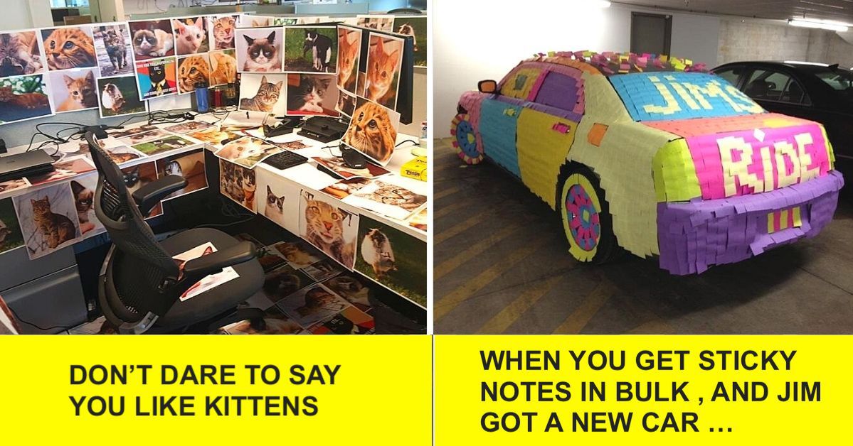 20 Office Humorous Pranks that Poke Fun at Anyone’s Long Face