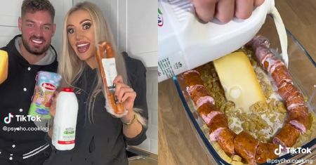 Kiełbasę polali mlekiem i zapiekli. "To danie zniszczy twoje kubki smakowe"