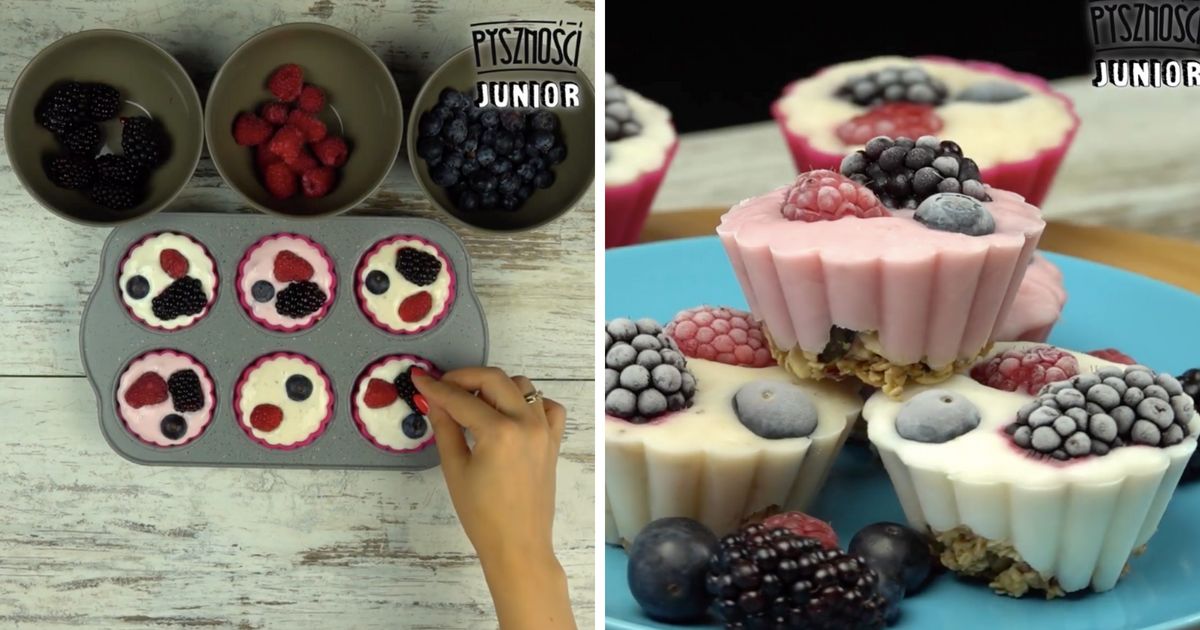 Kolorowe babeczki jogurtowe