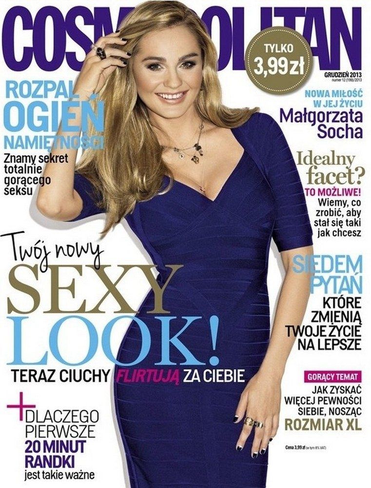 Małgorzata Socha na okładce "Cosmopolitan" (grudzień 2013)