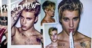 Justin Bieber z siniakami na plecach w sesji dla "Interview". Odsłonił ciało i pokazał nawet najbardziej intymne tatuaże [GALERIA]