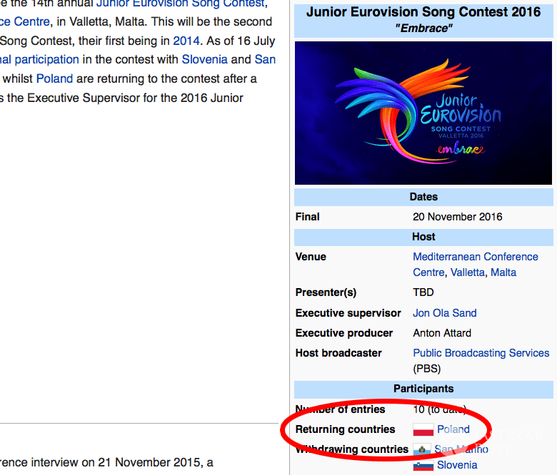 Polska wraca na Junior Eurovision 2016