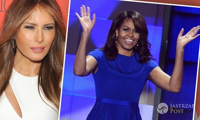 Michelle Obama na konwencji Demokratów błysnęła w niebieskiej sukience. Czy zainspirowała Melanię Trump, by ubrać się podobnie?