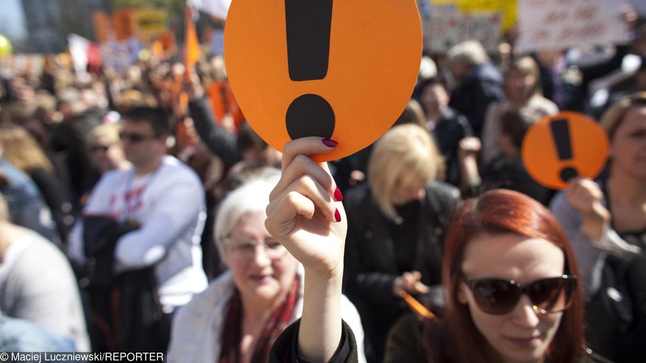 Protest nauczycieli przed siedzibą Ministerstwa Edukacji Narodowej