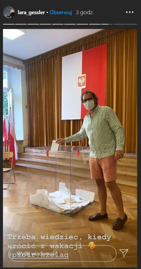 Piotr Szeląg partner Lary Gessler wybory prezydenckie 2020