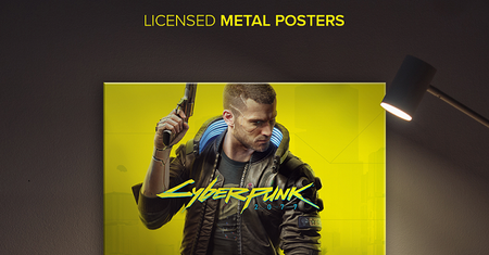 Cyberpunk 2077 na metalowych plakatach. Displate kontynuuje współpracę z CD Projekt RED.