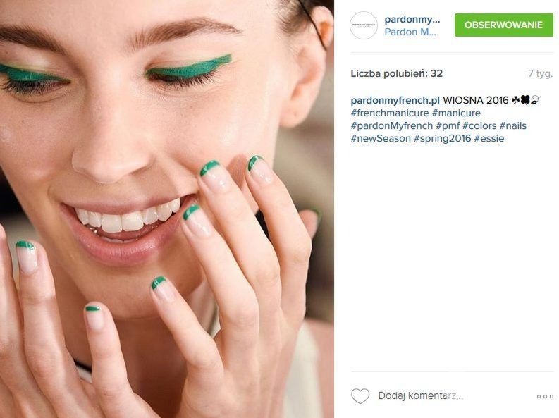 Jasne paznokcie plus kolorowe końcówki to przebój sezonu (fot. Instagram)