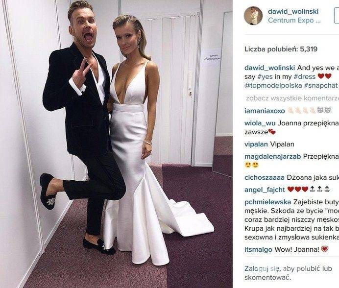 Dawid Woliński i Joanna Krupa w finale Top Model 5 (fot. Instagram)