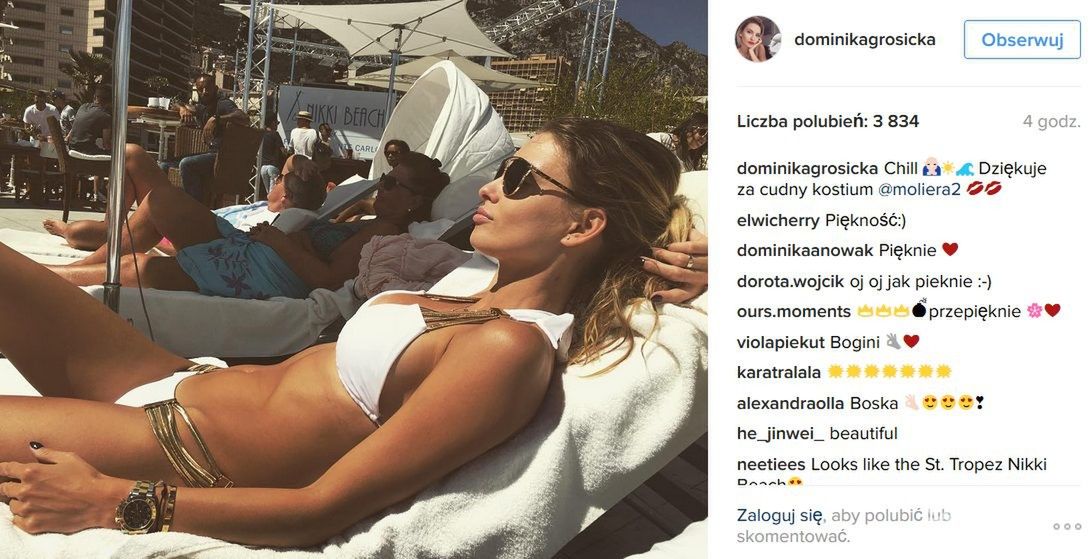 Dominika Grosicka w bikini Beach Bunny odpoczywa w Monte Carlo