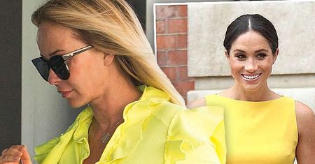 Joanna Przetakiewicz bez stanika na obiedzie. W swojej żółtej prześwitującej sukience wyglądała piękniej niż Meghan Markle