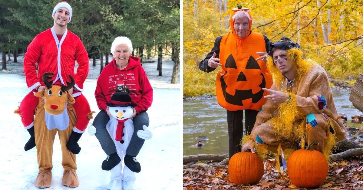 23 Funny Photos of 95-Year-Old Grandmother and Her Grandson Documenting Their Idea for Social Media Success