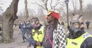 Protest antycovidowców w Sztokholmie.