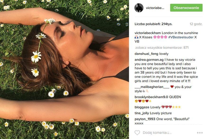 Victoria Beckham z nową fryzurą i w wianku na głowie (fot. Instagram)