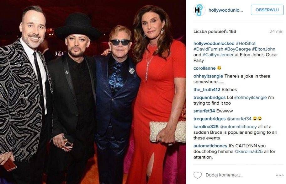 Caitlyn Jenner, doroczna impreza oscarowa u Eltona Johna (fot. Instagram)