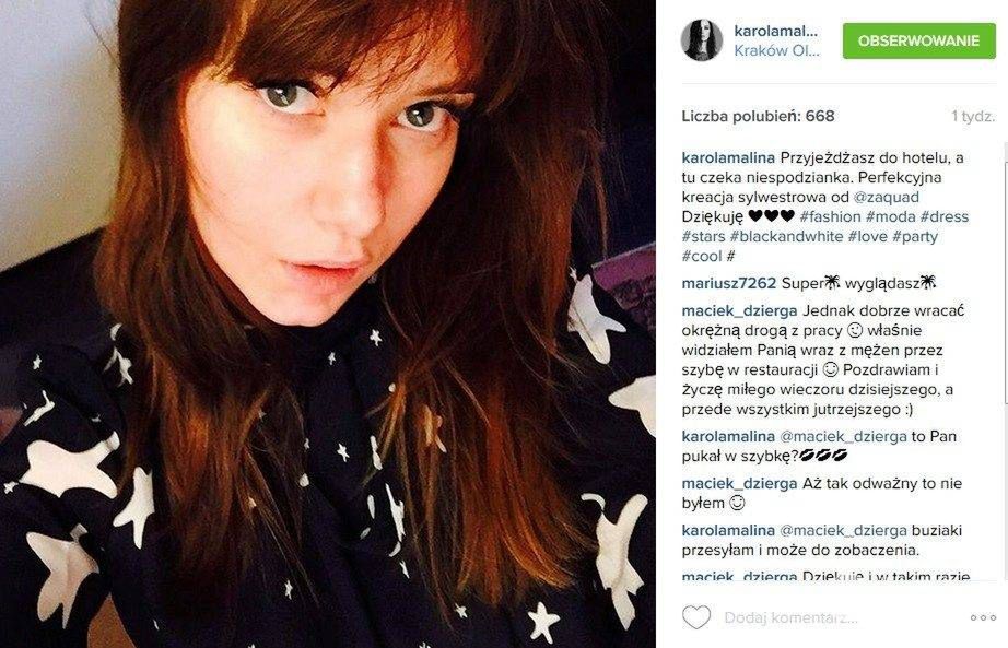 Karolina Zielińska w sukience Zaquad (fot. Instagram)