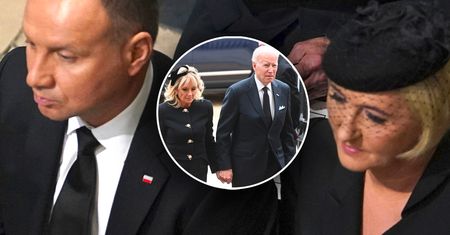 Pogrzeb królowej. Dudowie usadzeni podczas oficjalnych uroczystości przed prezydentem USA Joe Bidenem. Takiej Pierwszej Damy RP jeszcze nie widzieliśmy