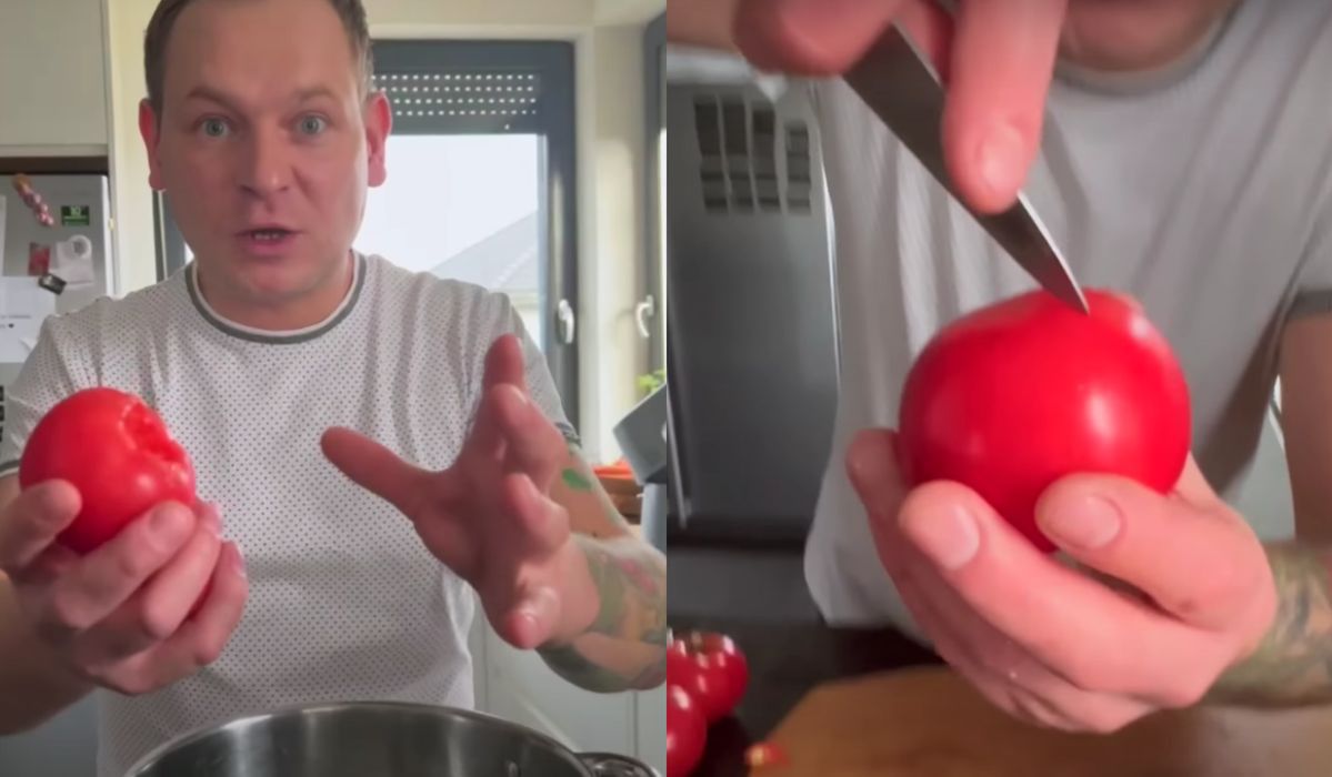 Piotr Ogiński pokazał, jak obierać pomidory - Pyszności; foto: YouTube