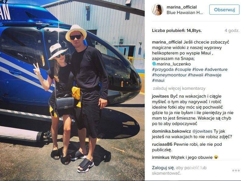 Marina Łuczenko i Wojtek Szczęsny na wakacjach na Hawajach
