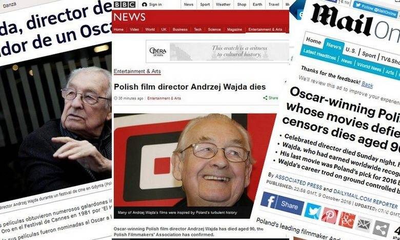 Cały świat pogrążony w żałobie opłakuje śmierć Andrzeja Wajdy