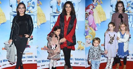 Gwiazdy na widowisku "Disney on ice": Anna Mucha, Monika Mrozowska, Alżbeta Lenska...