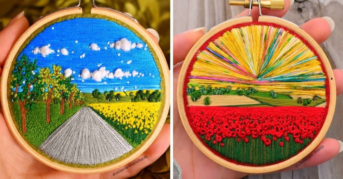 27 Colorful Embroidered Pictures, Which Are Praise of the Beauty of the Surrounding Landscape