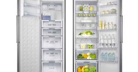 Bliźniaki w kuchni - lodówka i zamrażarka Samsung