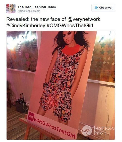#OMGwhosthatgirl - takim hashtagiem marka Very określa Cindy Kimberly, która jest gwiazdą najnowszej kampanii marki (fot. Twitter)