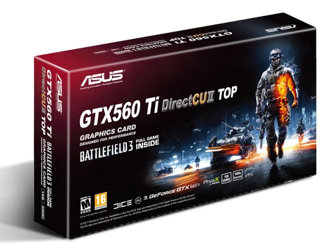 Karta graficzna Asus GTX560 DCII Top z grą Battlefield 3