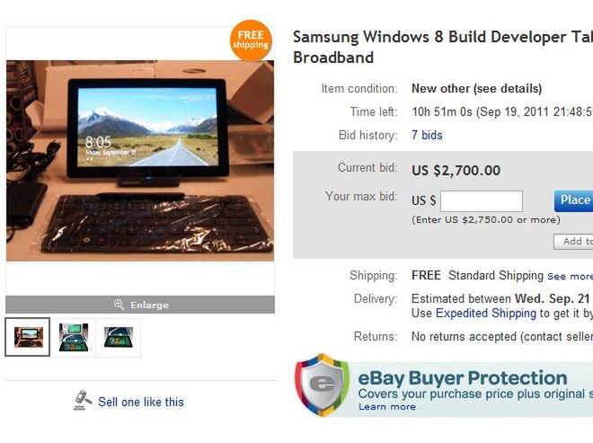 Pierwszy tablet z Windowsem 8 do kupienia na eBay'u