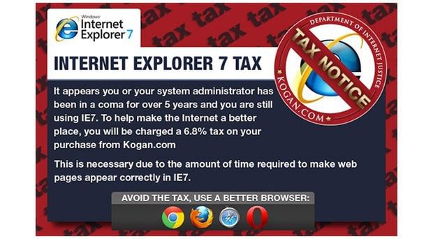 Używasz Internet Explorer 7? Zapłacisz 6,8% więcej