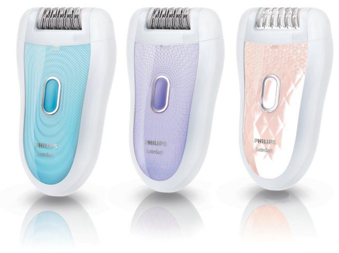 Depilatory Philips SatinSoft, od lewej: HP6522/01, HP6520/01, HP6519/01
