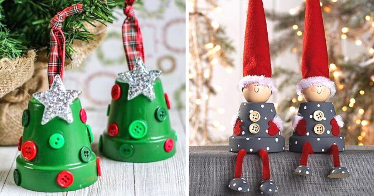 15 Homemade Christmas Decorations Made From Regular Pots