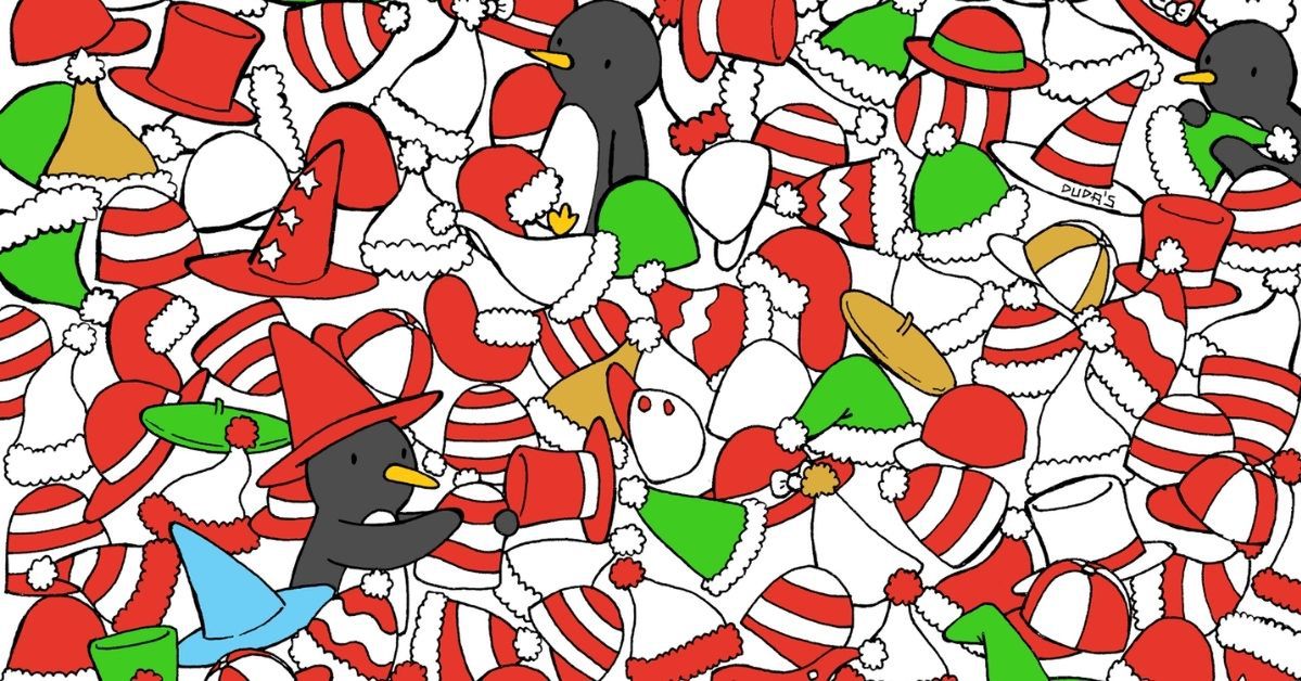 Pingwiny porozrzucały nakrycia głowy. Odszukanie czapki św. Mikołaja oraz świątecznej skarpety to spore wyzwanie