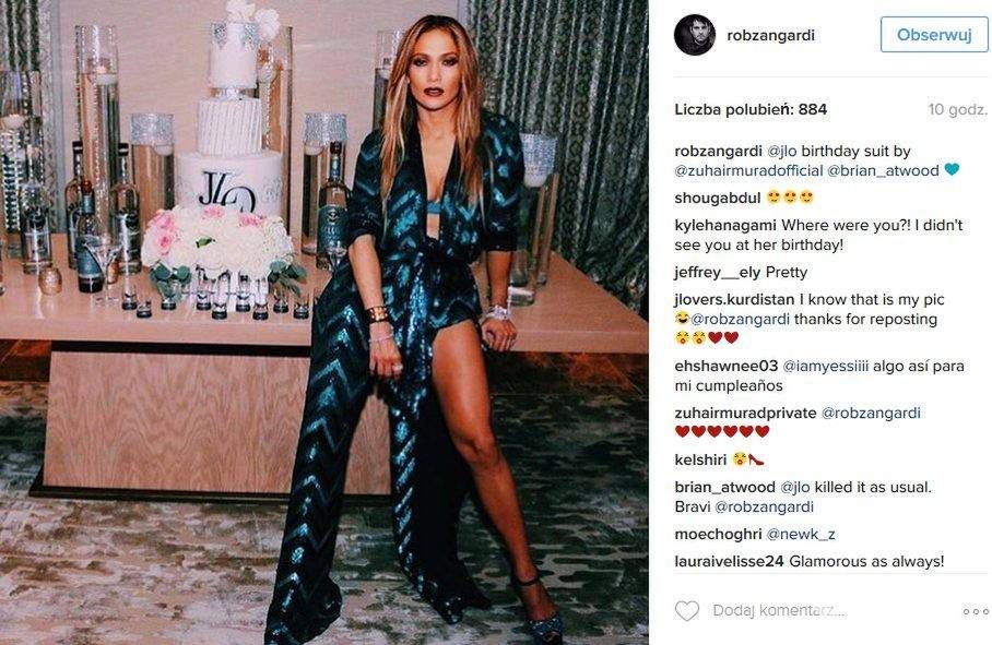 Urodzinowa kreacja Jennifer Lopez. Gwiazda wystąpiła w cekinowym garniturze Zuhair Murad