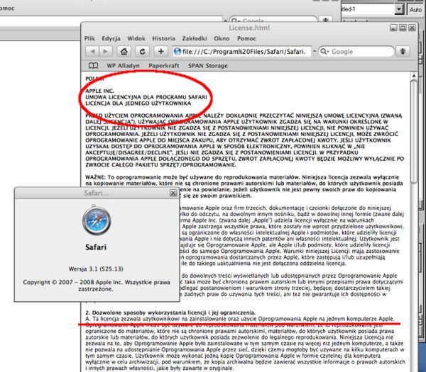 Użytkownicy Safari w Windows - jesteście nielegalni!