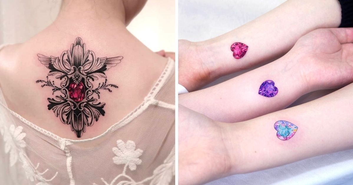 23 People Who Love Jewelry So Much That They Tattooed Glittering Gemstones on Their Skin
