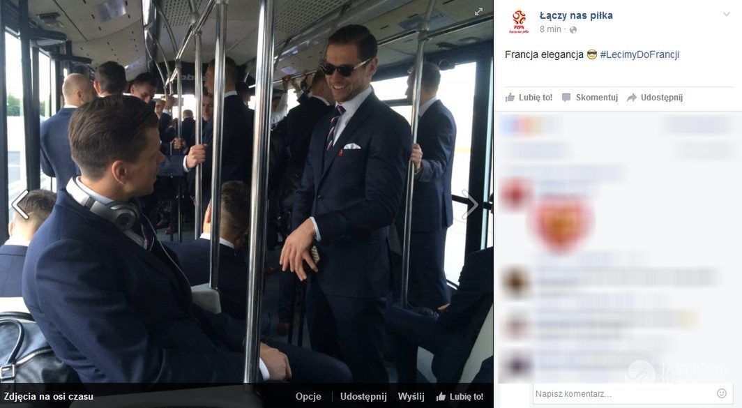 Reprezentacja Polski w piłce nożnej leci na EURO 2016 do Francji (fot. Facebook.com/LaczyNasPilka)
