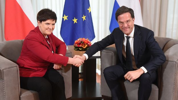 Premier RP Beata Szydło z premierem Holandii Markiem Rutte