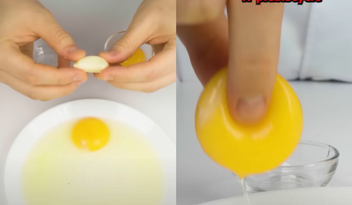 rozdzielenie żółtek od białek nigdy nie było prostsze za pomocą czosnku - Pyszności; foto: YouTube