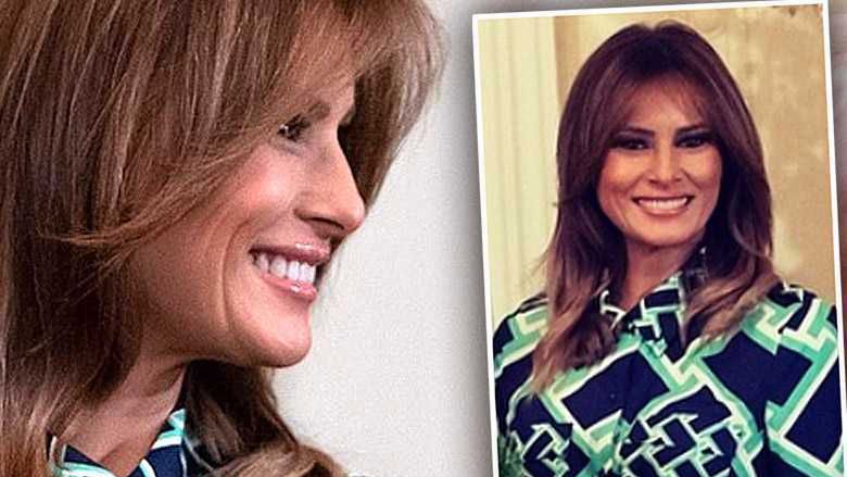 Melania Trump i Donald Trump na spotkaniu z premierem Irlandii