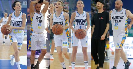 Gwiazdy na meczu charytatywnym Marcina Gortata: Ewa Chodakowska, Dorota Gardias, Agnieszka Radwańska, O.S.T.R.