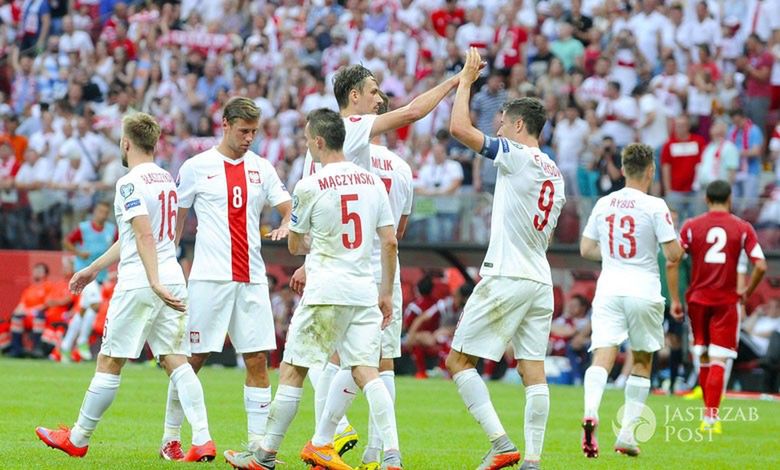 Kibic na murawie w meczu Polska-Portugalia na EURO 2016