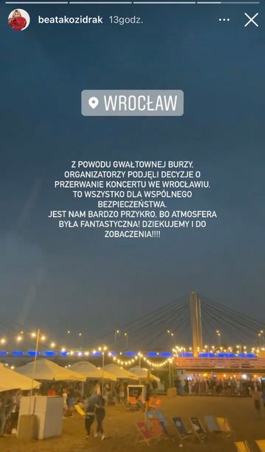 Beata Kozidrak przerwała koncert we Wrocławiu